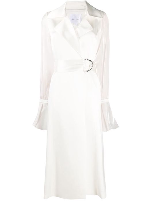 Galvan contrast-sleeves trench coat - White