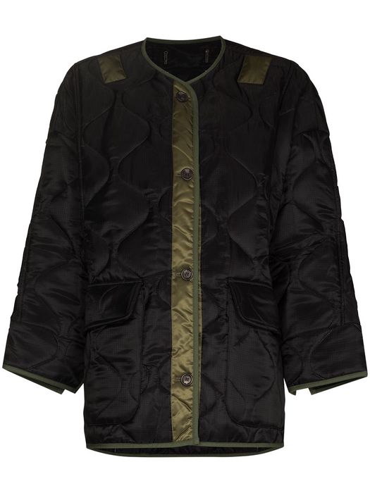 Frankie Shop Teddy oversized quilted jacket - Black