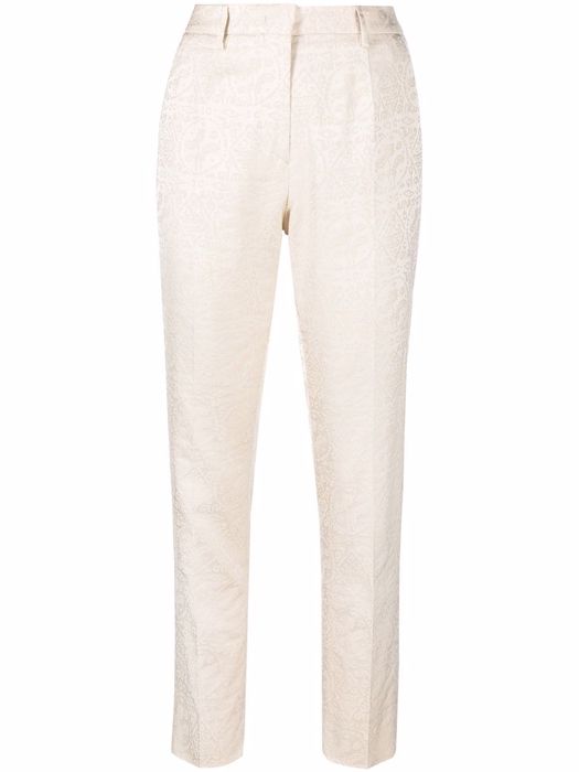 ETRO abstract pattern tapered tailored trousers - Neutrals