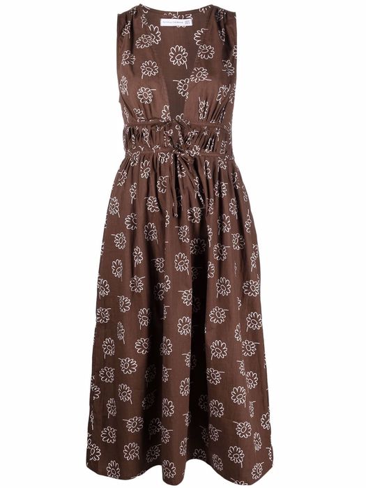 Faithfull the Brand floral-print flared dress - Brown