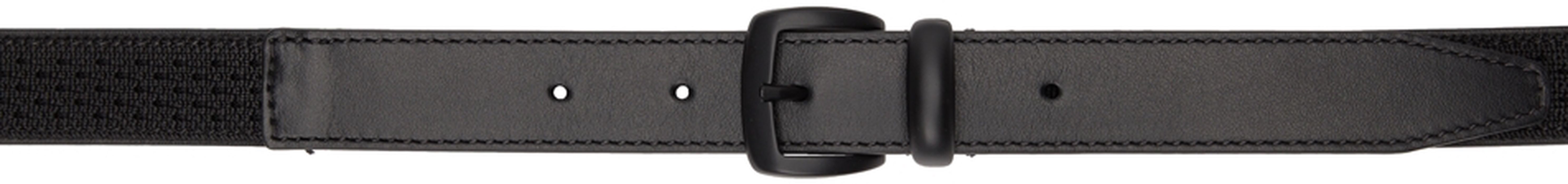Giorgio Armani Black Webbing & Leather Belt