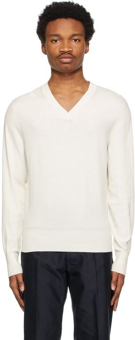 TOM FORD Off-White V-Neck Sweater