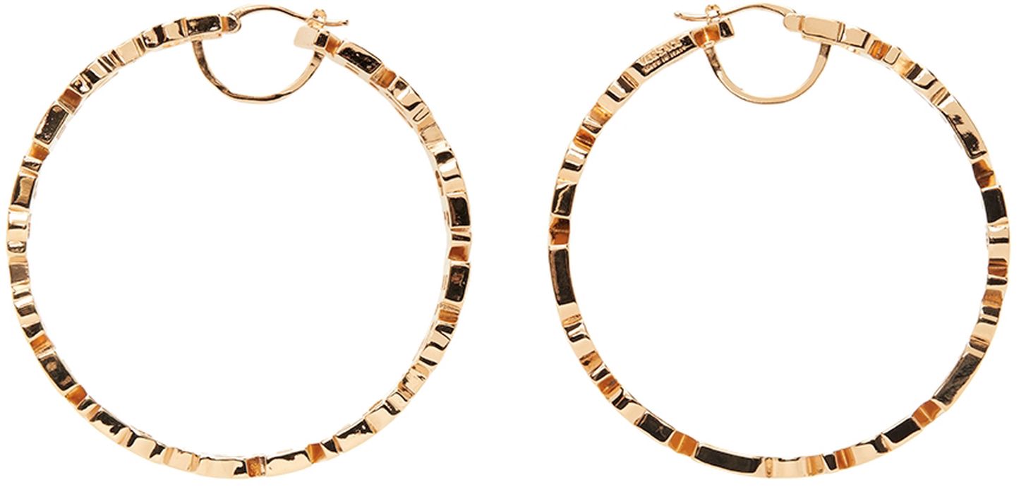 Versace Gold Logo Hoop Earrings