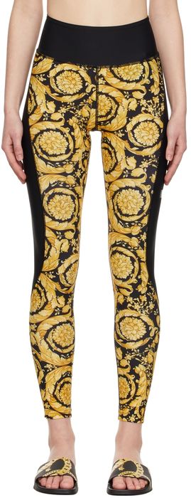 Versace Underwear Black & Gold Barocco Leggings