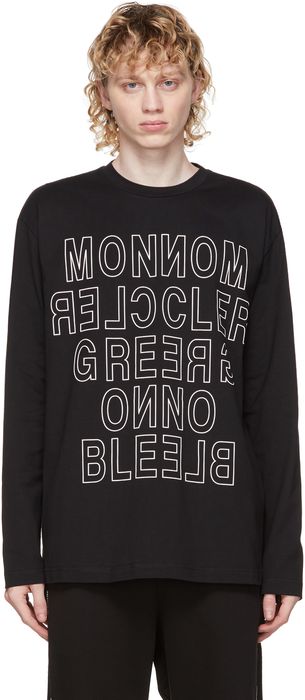 Moncler Grenoble Black Logo Long Sleeve T-Shirt