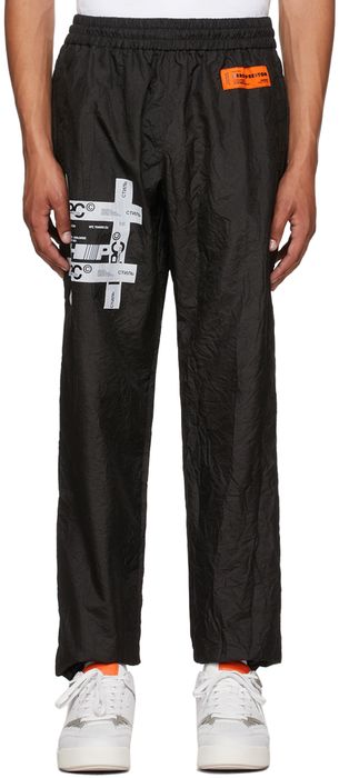 Heron Preston Black Tyvek Crinkled Lounge Pants