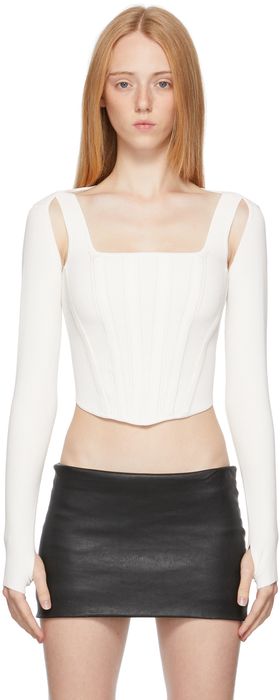 Dion Lee White Pointelle Long Sleeve Corset & Cardigan
