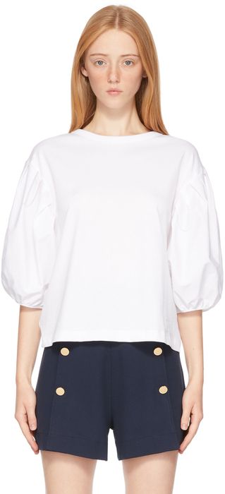 See by Chloé White Puff Sleeve T-Shirt