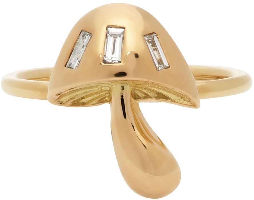 BRENT NEALE Gold Magic Mushroom Band Ring
