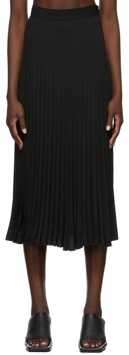 MM6 Maison Margiela Black Pleated Skirt