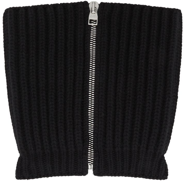 Alexander McQueen Black Wool & Cashmere Zip Scarf