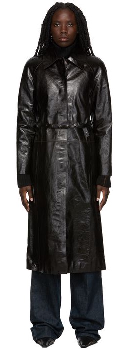 Acne Studios Brown Lamegan Robe Leather Jacket