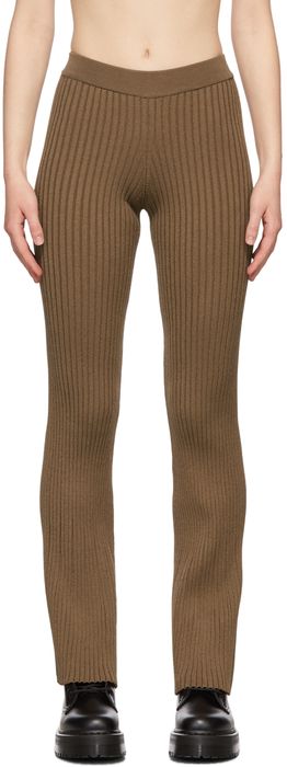 AMI Alexandre Mattiussi Brown Ribbed Lounge Pants