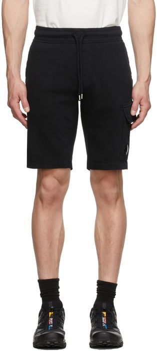 C.P. Company Black Light Fleece Cargo Shorts