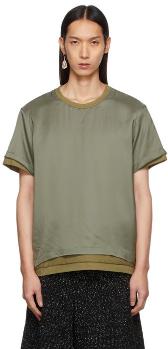 Comme des Garçons Homme Plus Green Two-Layer T-Shirt