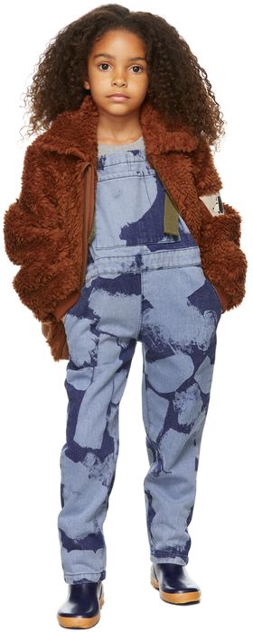 Bobo Choses Kids Blue Denim Painting All Over Overalls