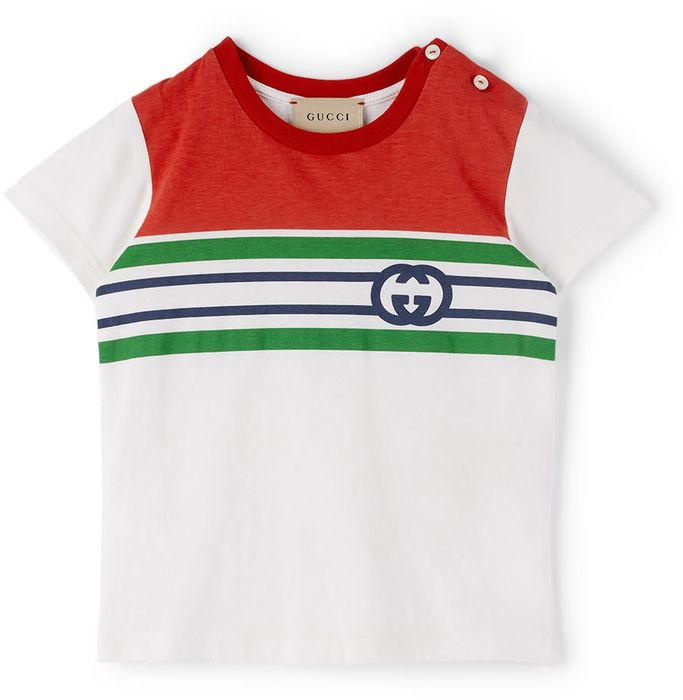 Gucci Baby White & Red Interlocking G T-Shirt