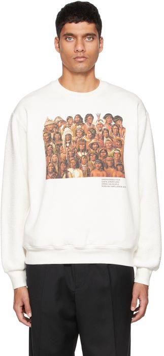 4SDESIGNS White Amerikanska Sweatshirt