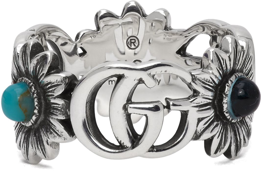 Gucci Silver GG Flower Ring