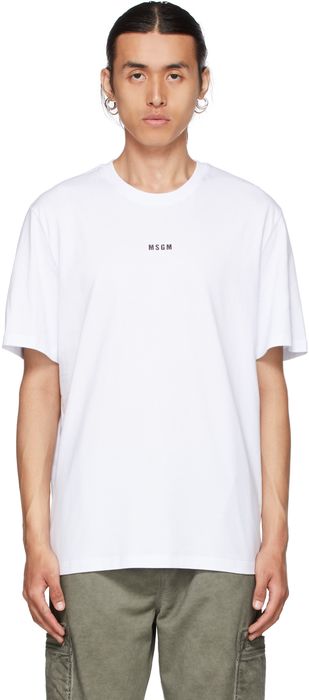 MSGM White Micro Logo T-Shirt