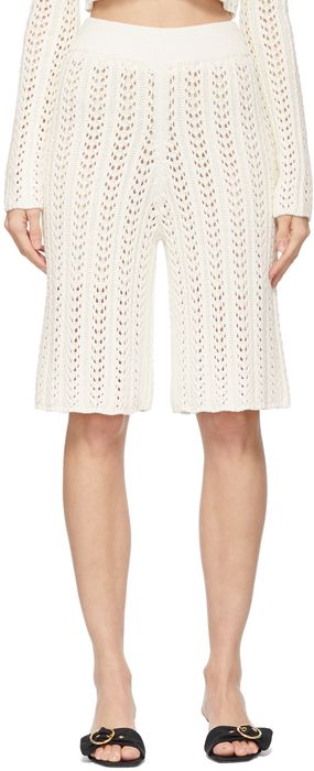 DRAE Off-White Net Knit Long Shorts