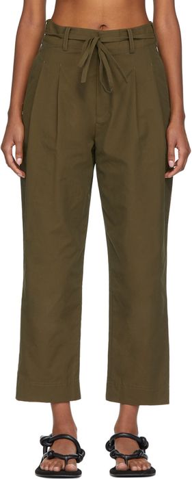 CO Khaki Crop Pleated Trousers