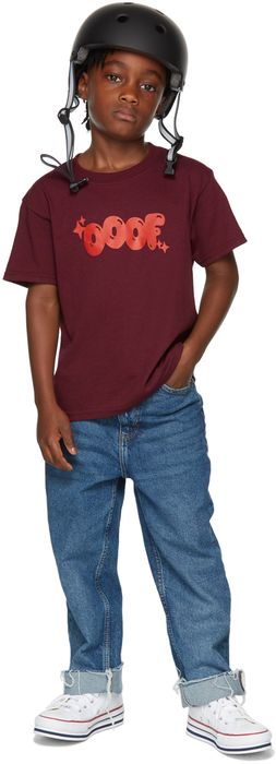 OOOF SSENSE Exclusive Kids Burgundy & Red Logo T-Shirt