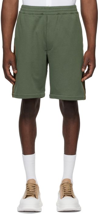 Alexander McQueen Green Selvedge Logo Tape Shorts