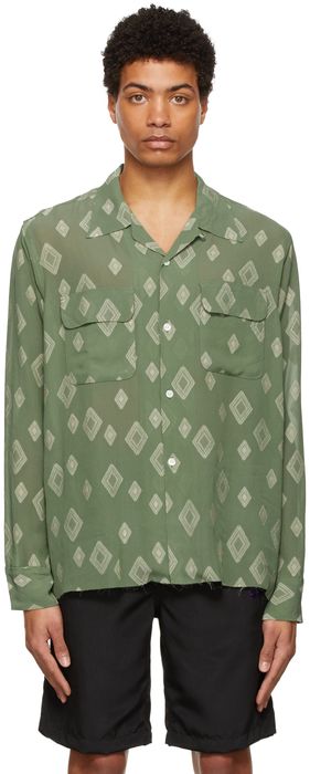 Needles Green Classic Diamond Jacquard Shirt