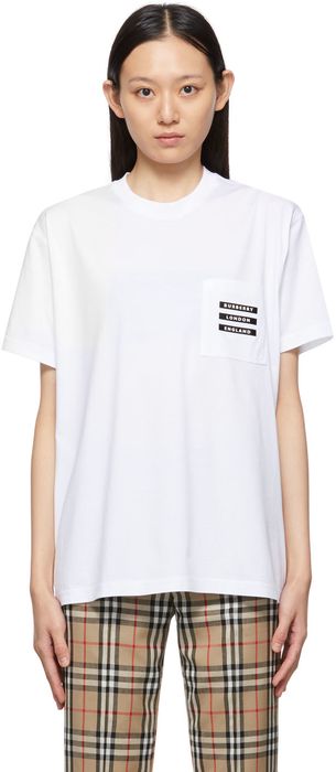Burberry White Statue Print T-Shirt