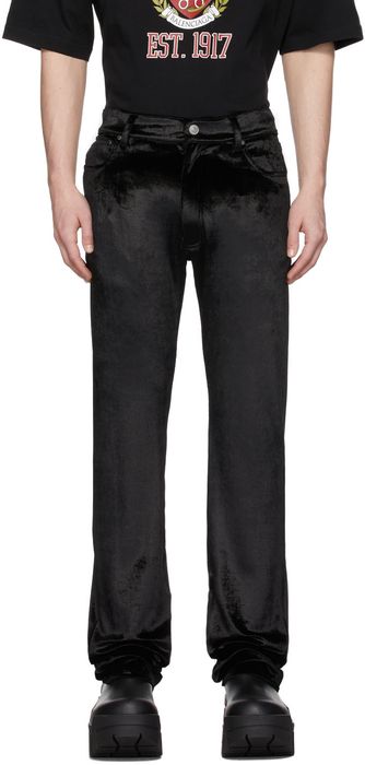 Balenciaga Black Velour Five-Pocket Trousers