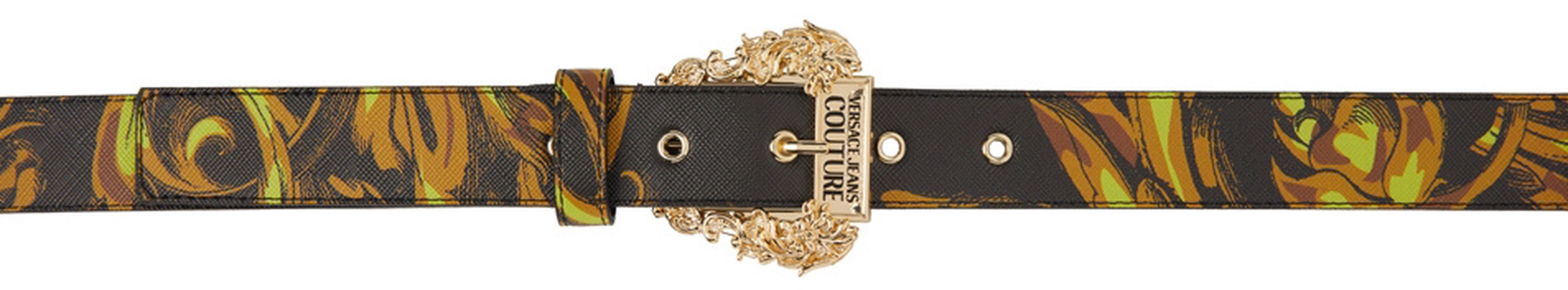 Versace Jeans Couture Black Printed Belt