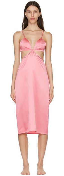 Fleur du Mal Pink Luxe Triangle Slip Dress
