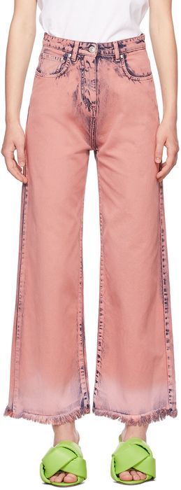 MSGM Pink Tie-Dye Denim Jeans