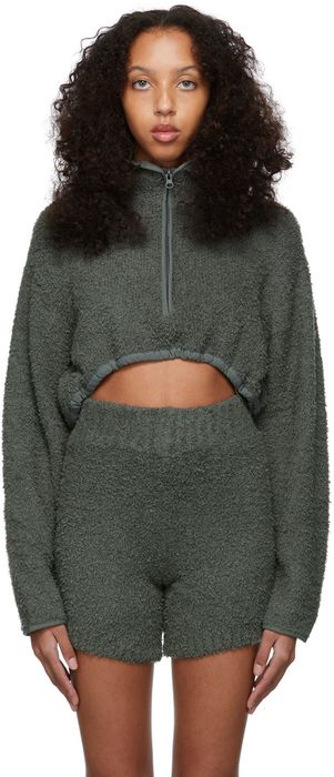 SKIMS Grey Cozy Knit Cropped Sweater