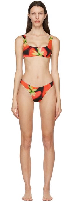 Louisa Ballou Black & Red Scoop Bikini