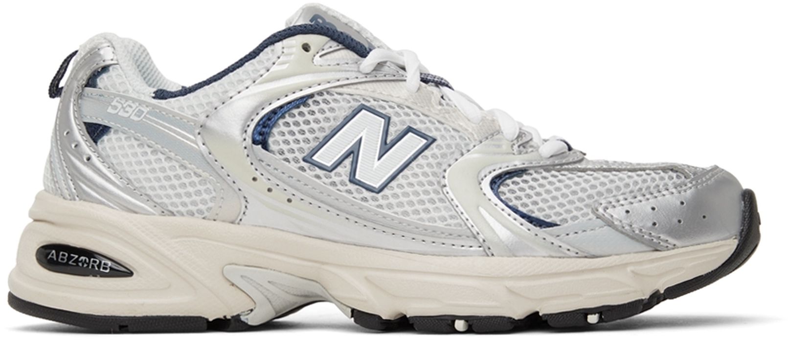 New Balance White & Navy 530 sneakers