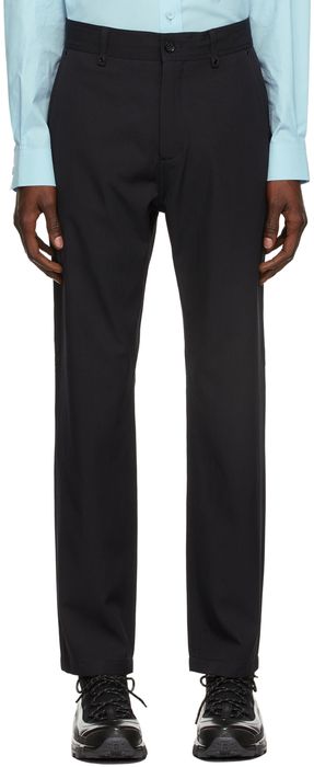 Burberry Navy Technical Wool Monogram Tailored Trousers