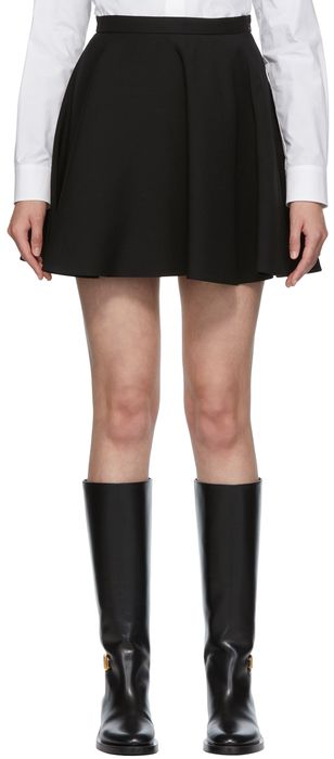 Valentino Black Crepe Couture Miniskirt