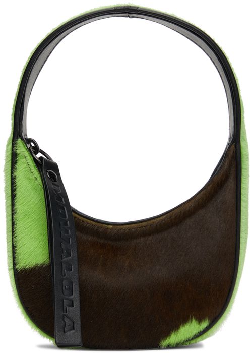 Mowalola Brown & Green Pony Small Bundle Bag