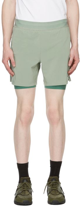 Nike Green Yoga 2-In-1 Shorts
