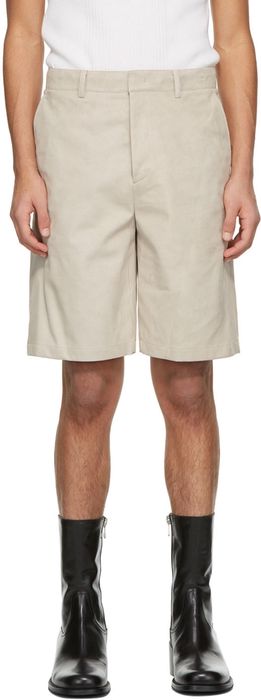System Beige Faux-Suede Shorts