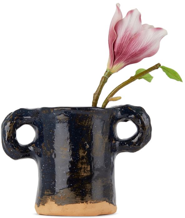 Niko June SSENSE Exclusive Black Ceramic Studio 01 Vase