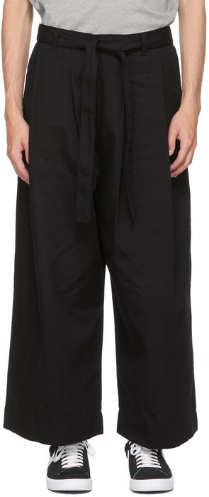 Naked & Famous Denim SSENSE Exclusive Black Wide Trousers