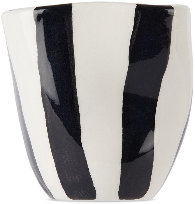 Rhea Kalo Black & White Stripes Small Candle