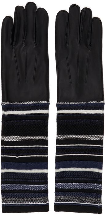 BED J.W. FORD Black Lambskin Knit Gloves