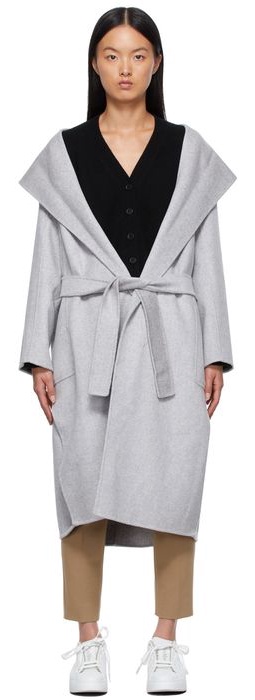 S Max Mara Grey Wool & Cashmere Nicole Coat