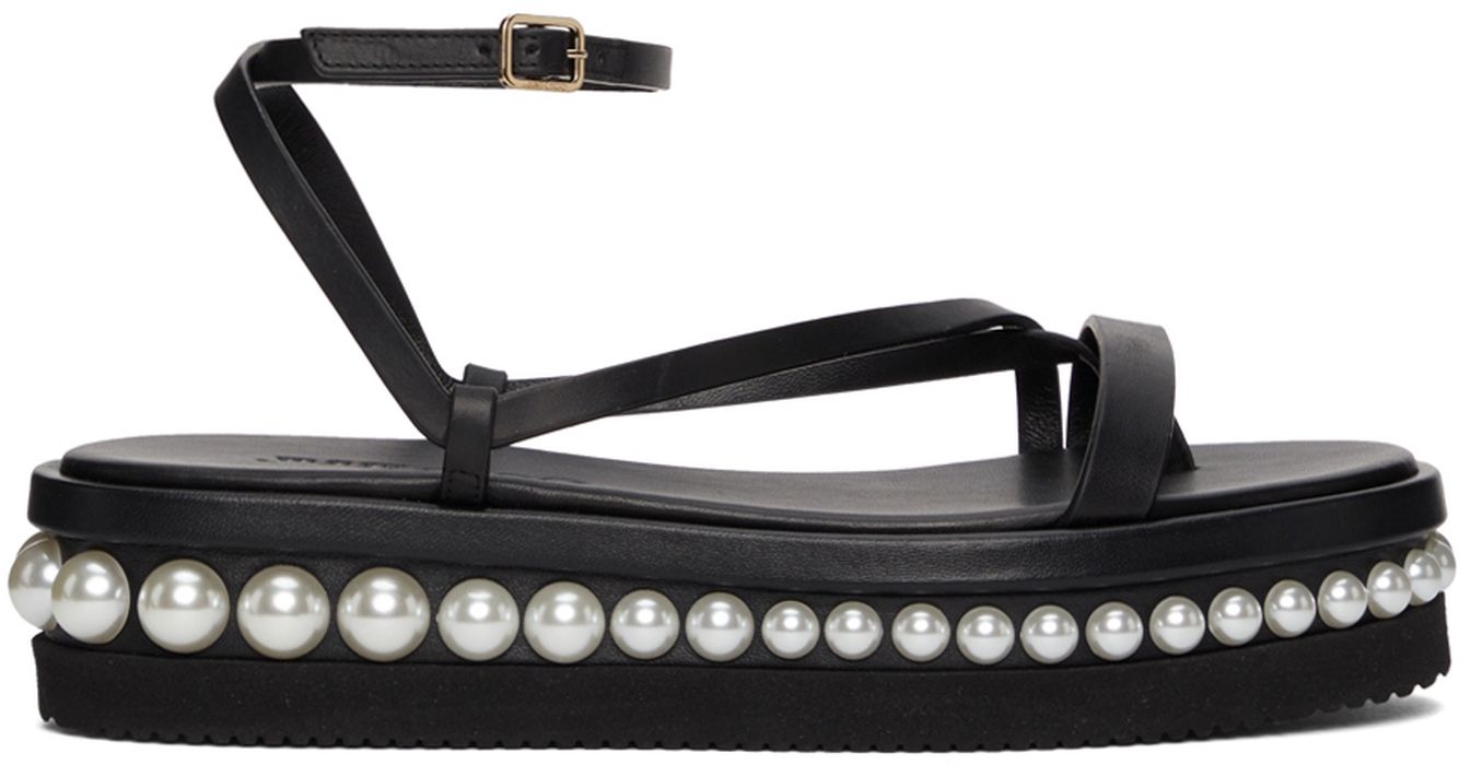 Jimmy Choo Black Pine Flat Sandals