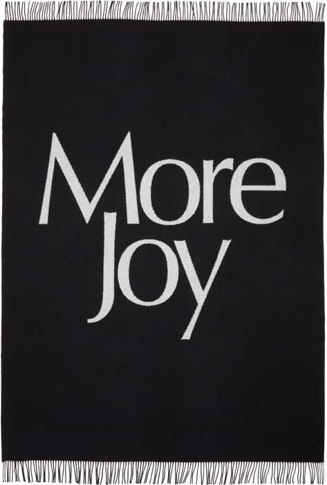More Joy Black & White Merino Wool Logo Blanket