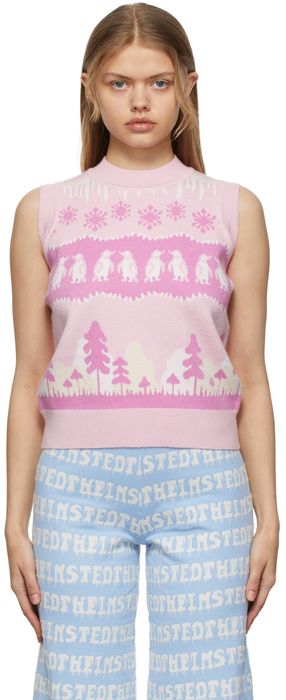 Helmstedt Pink & White 'Les Vest' Sweater